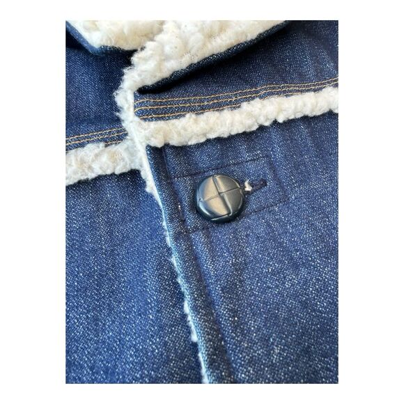 Vintage 70s Citation Western Sherpa Lined Denim Ranch Jacket Large EUC - Picture 3 of 6